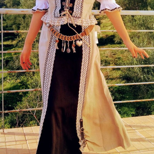 Set of traditional Austrian dress like new, blouse, skirt and belt