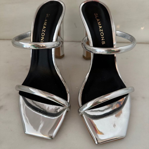 Glamazons silver sandals size 37 used, worn once