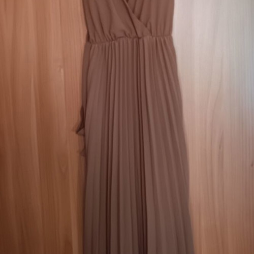 Brown dress small size, like new, 130 cm length, 100% polyester
