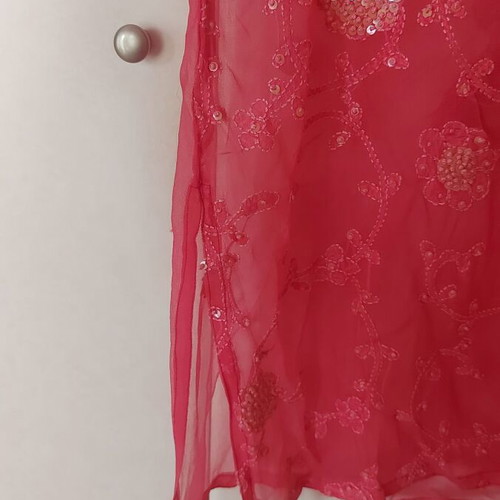 Te Quiero women's blouse used, pink, size S, transparent kaftan