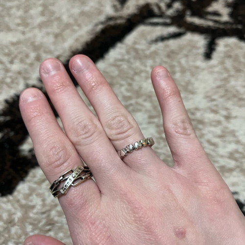 Fashion rings like new, size 2 cm, silver color, set of 2