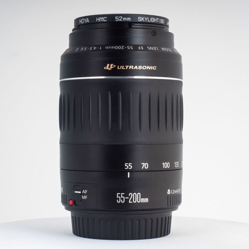 Canon EF 55-200mm f/4.5-5.6 II USM telephoto zoom lens with UV filter