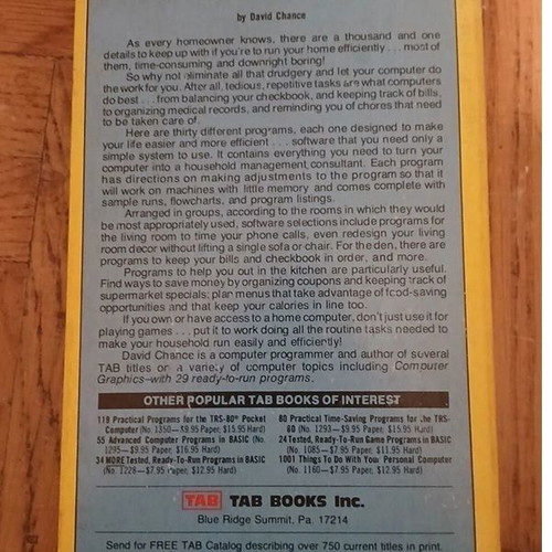 30 Computer Programs for the Homeowner in Basic used programming book