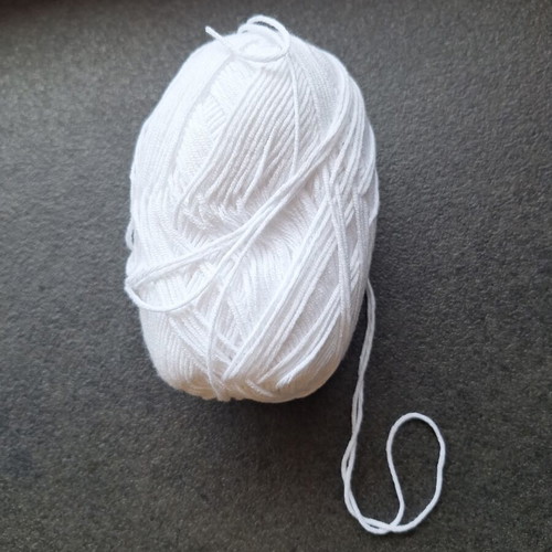 White knitting yarn