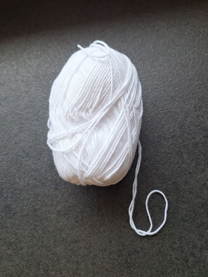 White knitting yarn