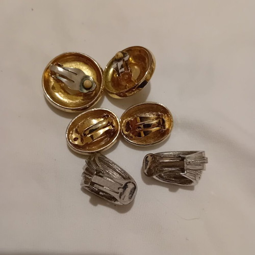 Vintage earrings pack of three used with clips