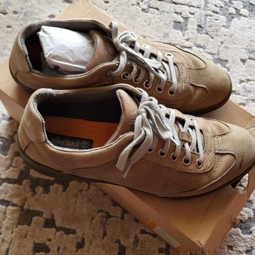 Timberland leather sneakers used, size 43.5, beige