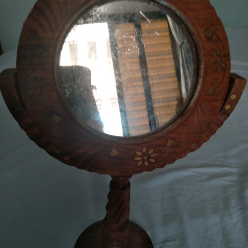 Old wooden mirror handmade 23×36