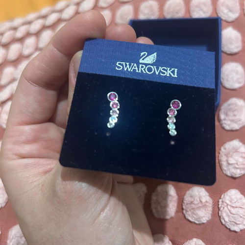 Swarovski pink clip-on earrings