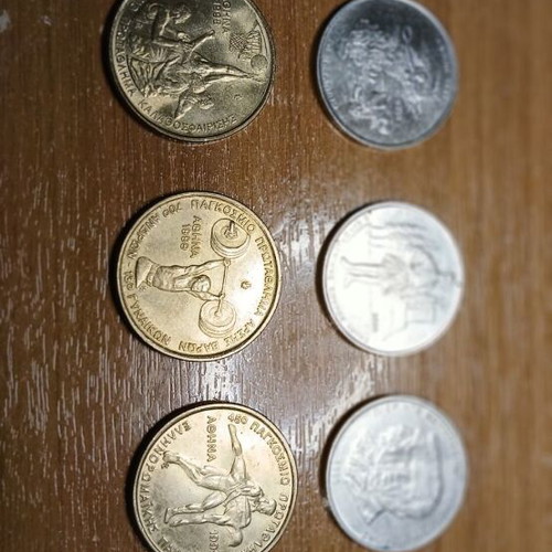 Collectible coins new 500 and 100 drachmas Olympic Games theme