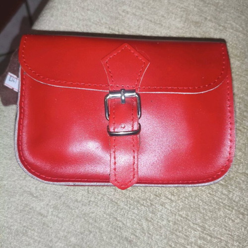 Handmade Small Crossbody Belt Bag 100% Genuine Leather JK Leather new, red