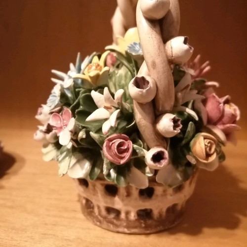Capodimonte flower basket used decorative porcelain