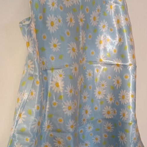 Satin summer pajamas like new blue floral set with hole