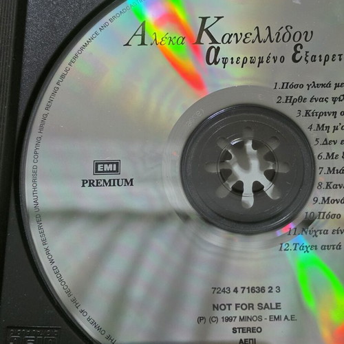 Aleka Kanellidou Afieromeno Exairetika CD like new, entechno