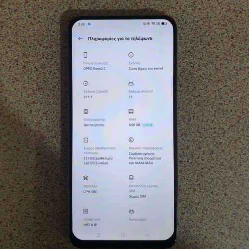 OPPO Reno 2 Z 128/8+3 GB used phone for repair or spare parts