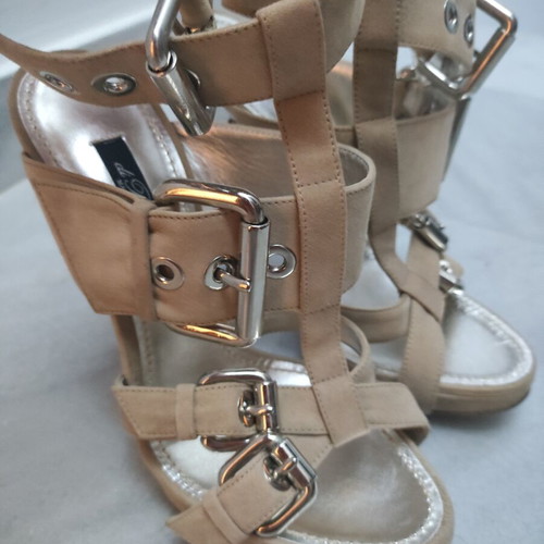 Di Beatrice beige leather platform sandals size 36.5