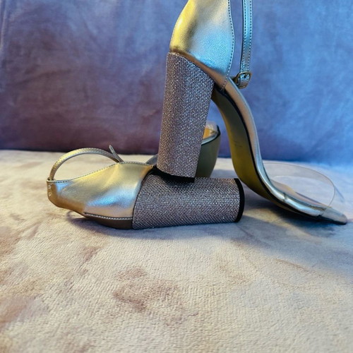 Rossi sandals new bronze with transparent strap and 10cm heel size 41