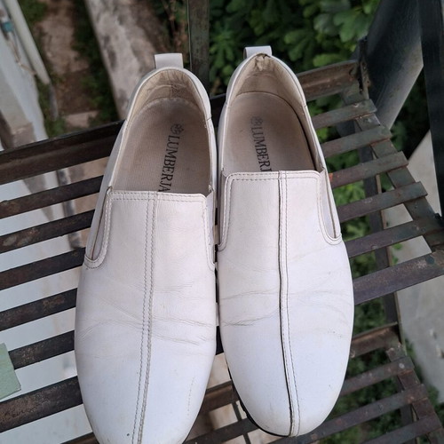 Lumberjack white leather slip-on loafers men's used size 42