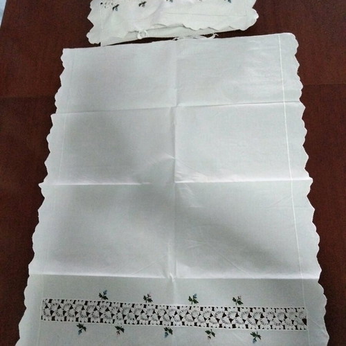 Handmade Vintage Baby Heirloom Set 1979 with Embroidered Pillowcase