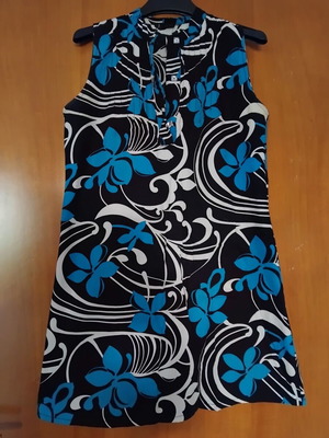 Tunic blue, black and white like new, versatile mini dress