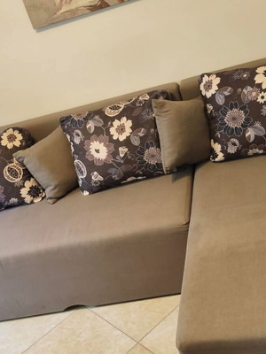 Corner sofa bed with storage space like new