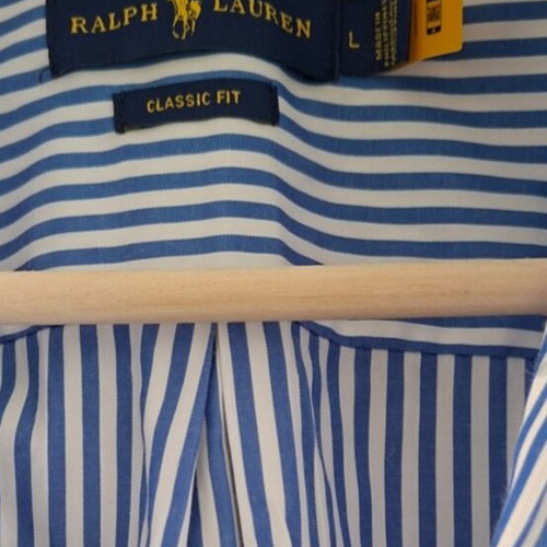 Polo Ralph Lauren shirt, blue and white stripes, size L