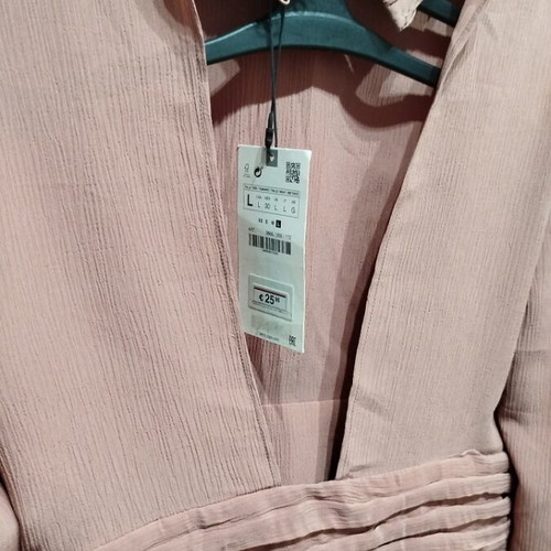 Zara open back crop top new, size Large, dusty apple color