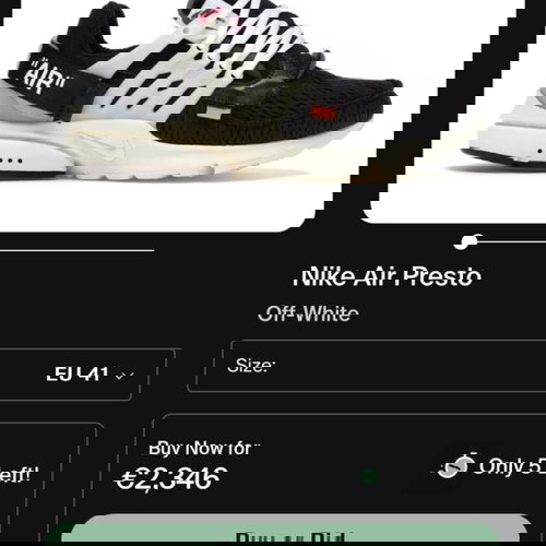 Nike Off White Presto Black&White 170 BEST OFFER ON THE MARKET