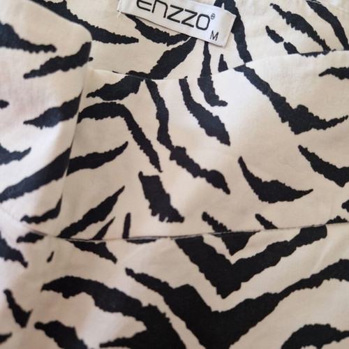 Enzzo Zebra Print Pants, new, black and white