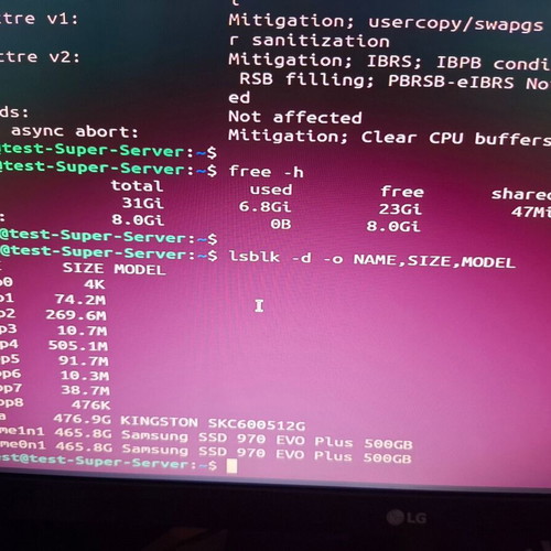 Supermicro Xeon-D 12C Server used, 32GB RAM, 1.5TB NVMe SSD, 8x NIC