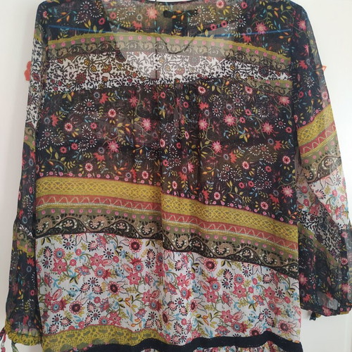 Boho blouse like new, multicolored, size L