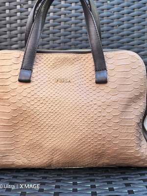 Furla vintage handbag with python effect