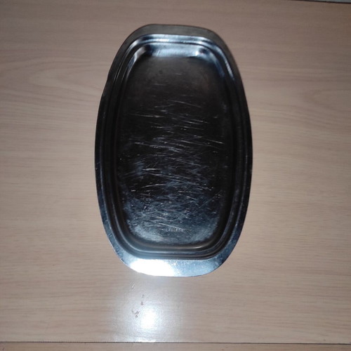 Inox serving platter used 23 x 13 cm