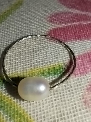 Δαχτυλίδι ασημί 925 σεβαλιέ με φυσικό μαργαριτάρι σαν καινούργιο