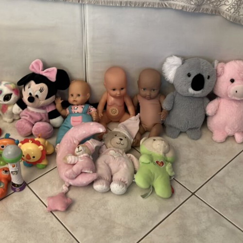 Mega Pack of Baby Toys and Stuffed Animals used, Fisher-Price, Mothercare, Nenuco