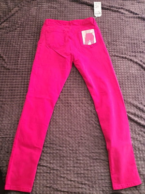 Women's pants new fuchsia elastic denim size 44