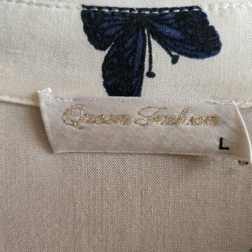 Queen Fashion women's shirt L white and blue like new