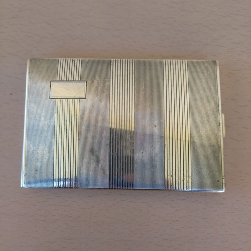 Alpacca Hoka silver cigarette case used, 60's vintage
