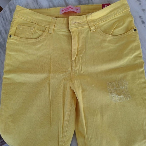 Yellow Pink Woman pants small new for spring and summer