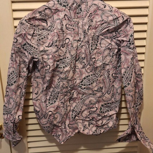 Chaps Cotton Pink Shirt With Paisley Like New