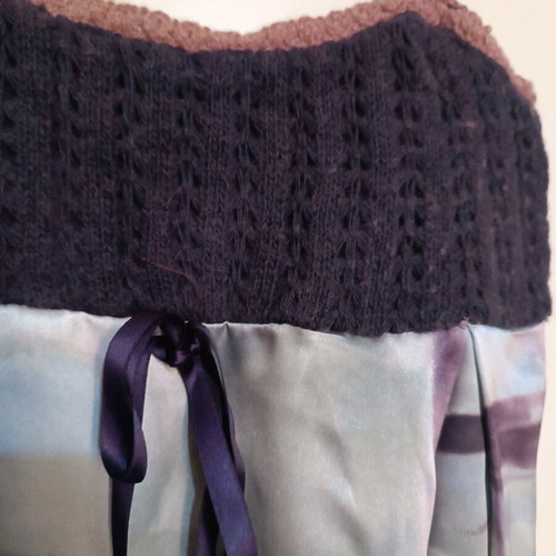 Rinascimento blouse like new, purple gray, evening with knitted fabric