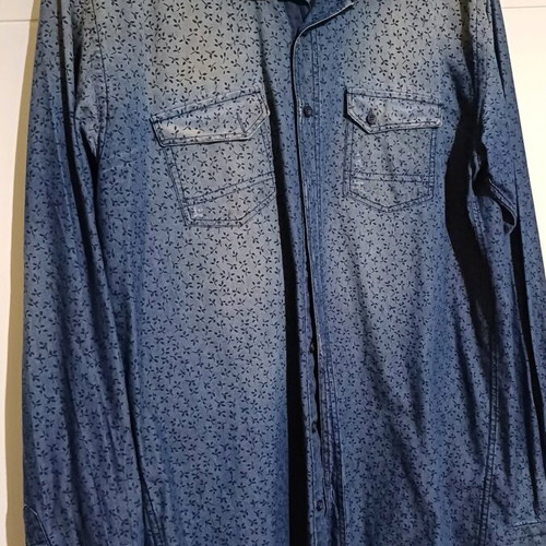 Firenze men's shirt blue patterned size L like new