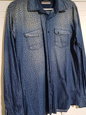 Firenze men's shirt blue patterned size L like new