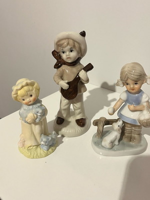 Vintage πορσελάνινες φιγούρες μεταχειρισμένες, σετ 3 τεμαχίων