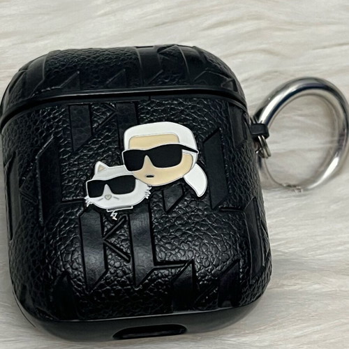 Karl Lagerfeld AirPods 1&2 case used, luxury Karl & Choupette design