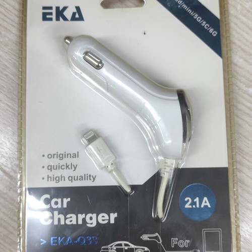 Car charger EKA-Q33 for Apple devices, new, Lightning cable