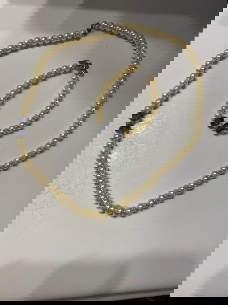 Σετ από πέρλες κολιέ και βραχιόλι