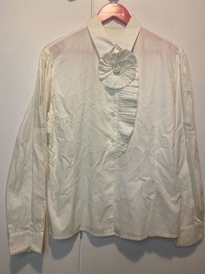 Vintage μεταξωτό πουκάμισο μεταχειρισμένο, άσπρο, μέγεθος S