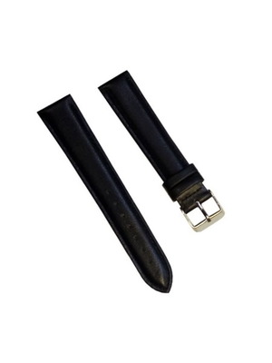 Λουράκι δερμάτινο ρολογιού χειρός 14mm μαύρο καινούργιο με ασημί αγκράφα