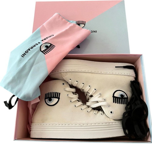 Chiara Ferragni women's white sneakers like new, size EU37